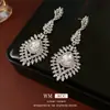 Pendientes de Perla de Espiga de Trigo Ovalados de Aguja de Plata con Diamantes, Estilo Minimalista de Lujo Ligero Pendientes Exagerados Versátiles Pendientes de Nicho de Gama Alta