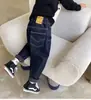 Pantalones Vaqueros para Niños, Tendencia Primavera y Otoño, Pantalones tipo Papá para Niños, Ropa Infantil Azul, Pantalones para Niños, Pantalones de Abrigo, Estilo Holgado, Cómodo y Moderno