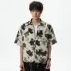 Verano 2026 Nuevo Estilo Isla Resort para Hombre Camisa Floral Falsa de Dos Piezas de Seda Helada, Camisa Delgada y Elegante de Manga Corta
