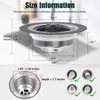 Tapón de rebote para fregadero de cocina, tapón de fuga de presión, cesta de acero inoxidable para lavadero, lavabo, tapón de agua, primera generación de cabello