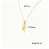 Collar de rosa de acero de titanio para mujer, cadena de clavícula personalizada de lujo, regalo de joyería, colgante personalizado para pareja y estudiante