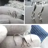Accesorios de bricolaje al por mayor, pendientes de plata de ley s925, material coreano, pendientes lisos, simples, simples, gancho para la oreja al por mayor