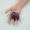 Flor Artificial Artesanal de Borde Quemado Copo de Nieve Rosa Rosa de Borde Pequeño Quemado Guirnalda de Estilo Europeo Decoración de Caja de Regalo
