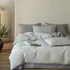 Juego de Ropa de Cama Jacquard Lavado de Alta Gama de 60 Hilos, Cuatro Piezas, Sábana Bajera de Algodón Puro, Funda de Edredón, Juego de Cama de Tres Piezas, Estilo para Todas las Estaciones