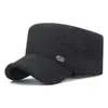 Proteção de Orelha de Inverno Chapéu de Pato Quente Masculino para Uso Externo para Meia-Idade e Idosos Chapéu Plano de Lã com Forro de Fleece e Chapéu Espessado para Velho
