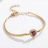 Pulsera de Acero de Titanio, Mitad Pulsera Mitad Cadena, Conserva el Color, Elegante, Joyería de Nicho, Lujo Ligero, Estilo Vintage, Gama Alta, Incrustada con Circonita, Pulsera con Brillo Fino