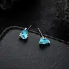 Pendientes de Racimo Completamente Diamantados de Nuevo Estilo Transfronterizos para Hombres, Modernos y Versátiles, Pendientes de Flor de Iris de Alta Gama en Forma de Cruz para Mujeres
