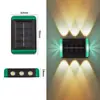 Luz lavaluces de pared exterior para villa, luz solar decorativa para jardín y patio, farola solar integrada de pared con batería de larga duración