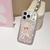 Capa de celular ins laser coração anjo Xiaoqiu adequada para iPhone 17 Pro Max, bolsa fofa Apple 16P 15