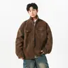 Chaqueta de cuero PU de estilo americano para hombre, corte limpio, para calle principal, colección de otoño, chaqueta de trabajo elegante y sofisticada con un diseño único
