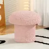 Banqueta para Trocar Sapatos Estilo Creme, Banqueta Fofa de Cogumelo, Mesa de Centro para Sala de Estar, Banqueta Baixa, Banqueta para Sofá, Banqueta Redonda para Quarto, Banqueta Pequena Doméstica
