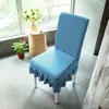 Funda de silla de felpa, adecuada para todas las estaciones, funda elástica para taburete, diseño moderno y simple con respaldo integrado, funda de silla para el hogar de color liso