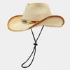 Chapéu de Palha Estilo Boho para Mulheres 20265 Novo Chapéu de Sol de Aba Larga para Verão Chapéu de Sol de Palha para Férias na Praia
