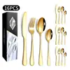 Set de Cubiertos 1010 de Acero Inoxidable para Mesa Transfronterizo Cuchillo para Carne, Tenedor y Cuchara Vajilla Occidental Cuchara de Postre Set de 4 Piezas
