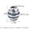 Cuentas Espaciadoras Rueda Dentada Redonda Martillada de Plata de Ley S925 Cuentas Sueltas Mini Negras y Blancas Accesorios para Pulseras DIY Cuentas de Plata Martillada