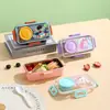 Bonita Fiambrera de Acero Inoxidable para Estudiantes y Niños, Fiambrera Sellada Multicapa, Fiambrera con Compartimentos de Plástico, Caja para Ensalada