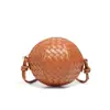 Bolsa Criativa 2025 Nova Distinta Fashionável de Ombro Único Bolsa de Hortênsia Cor Sólida Alta Textura Tecida à Mão Bolsa Transversal