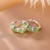 Pendientes de plata de ley S925 con forma de ciervo, jaspe hetiano con incrustaciones de pequeñas cuentas redondas, modernos y exquisitos, que combinan con todo.