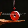 Colgante de Ágata Roja Tipo Hielo de Guanyin Buda, Hebilla de Paz de Jaspe Rojo, Pixiu, Colgante de Jade Ruyi, Venta al por Mayor para Fuentes de Transmisión en Vivo
