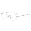 Nuevos Armazones de Titanio Sin Marco para Lentes de Mujer con Acabado de Alta Gama, Se Pueden Montar Lentes Graduados, Adecuados para Hombres Sin Maquillaje, Lentes Anti-Luz Azul para Miopía