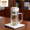 Taza de burbujas con asa de vidrio de doble capa para hombre, nueva taza de oficina de alta temperatura para el hogar 2025 con asa