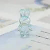Accesorios para joyería DIY acrílico tridimensional transparente perforado agujero recto conejo oso cuentas sueltas materiales hechos a mano