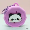 Bolsa de Silicone com Furo Estilo Desenho Animado Mini Carteira de Moedas Bolsa de Cosméticos DIY Bolsa para Fones de Ouvido Pingente de Chaveiro Presente