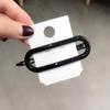 Horquilla ovalada geométrica estilo Hyun Ya de Corea del Sur, popular en Internet, con clip superior de color caramelo simple, horquilla con clip, accesorio para la cabeza, clip lateral femenino.