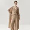 Cardigan Largo de Cachemira Otoño e Invierno Nuevo con Borde Enrollado para Mujer, Sin Cuello, Estilo Exterior Delgado, para Viajar, Suave y Agradable a la Piel