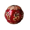 Cuentas Redondas con Mantra de Seis Caracteres en Cloisonné Rojo, Cuentas Sueltas Azul Quemado, Separadores Perforados Retro con Mantra de Seis Caracteres en Cloisonné