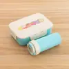 Lancheira de plástico de grau alimentício com tampa flip-top e divisórias, conjunto de lancheira e copo d'água para estudantes, lancheira de frutas para trabalhadores de escritório para levar