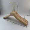 Cabides de Madeira Maciça Natural Sem Pintura para Lojas de Roupas Femininas, Antiderrapantes e que Não Marcam, Adequados para Lojas de Roupas, Podem Ser Impressos com Logo, Atacado