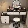 Nuevo Tocador Luz de Lujo Nórdico Tocador de Dormitorio Moderno Minimalista Multifuncional Cajonera Inteligente Mesa de Maquillaje Integrada