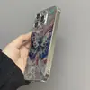 Pintura a óleo borboleta para Apple 16promax temperamento estético moda capa de telefone feminina iPhone15 galvanizado