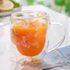 Copo de Vidro de Camada Dupla com Alça, Copo Criativo com Flores Secas Embutidas, Alto Borossilicato, Resistente a Altas Temperaturas, Copo para Café e Bebidas Lácteas, Atacado