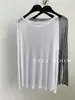 Verano 2024/blusa fina de un hombro cuello redondo grande de punto transparente protección solar para mujer camisa de aire acondicionado camiseta de manga larga tendencia