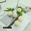 Flor Artificial Haste Única com 5 Cabeças, Crisântemo Bola de Dente-de-Leão Colorido de Primavera, Crisântemo Ping Pong, Flor Artificial para Decoração de Casa e Casamento, Sensação de Alto Padrão