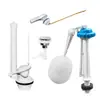 Acessórios para Caixa Acoplada Gist Estilo Clássico: Válvula de Descarga, Boia de Vaso Sanitário, Válvula de Entrada de Água, Rolha de Borracha, Botão a