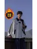 Cárdigan de Forro Polar a Rayas con Cuello Alto Estilo Americano para Hombre, Nueva Chaqueta Cleanfit de Primavera y Otoño, Chaqueta de Marca Holgada de Moda