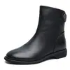 Liquidación Botas de Cuero Suave de Alta Calidad para Mujer Estilo Británico Otoño/Invierno 2026 Nuevas Botas Cortas Versátiles de Suela Plana Estilo Martin