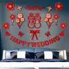 Decoración de habitación de bodas dormitorio sala de estar pared de fondo traje de colección de flores tiradas a mano boda y suministros de boda al por mayor