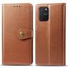 Adecuado para Samsung A91, funda de cuero para teléfono móvil, A71, color sólido, hebilla redonda, tarjetero, funda de cuero simple, funda protectora A81