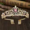 Venta Caliente Transfronteriza Corona de Novia para el Cabello con Diamantes de Cristal Corona de Cumpleaños Tiara Diadema para Actuación Infantil Accesorios para el Cabello