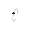 Anillo de Plata de Ley S925 Corazón Circonio Blanco Anillo Pequeño Simple para Mujer Anillo de Circonia de Colores Anillo Abierto Personalizado Anillo de Cola Pequeña