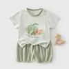 Ropa de Verano para Bebé Conjunto de Manga Corta, Conjunto de Dos Piezas para Bebé de Algodón Delgado de Verano con Frutas Frescas