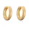 Brincos de Argola Planos Retro Escovados Banhados a Ouro 18K de Cobre Minimalista Moda Aogu Ins para Mulheres, Brincos de Personalidade Versáteis Únicos