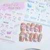 Nuevo Estilo Calcomanía para Uñas con Encaje en Relieve Lazo Rosa Chica Linda Calcomanía Estéreo para Uñas