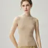 Novo Colete de Malha Cashmere Slim Fit Sem Mangas para Mulheres Outono/Inverno 2026 Suéter de Gola Alta Meia Camada Base