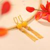 Yuebao Jewelry S925 Prata Esterlina Banhado A Ouro Cera De Abelha Vintage Luz Luxo Rodada Contas Borla Brincos Elegantes Estilo Nacional Versáteis Brincos