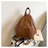 Mochila de Mujer 2025 Casual Color Puro Nueva Ligera Moda Nueva Multiusos Simple Gran Capacidad Hombro Único Cruzada